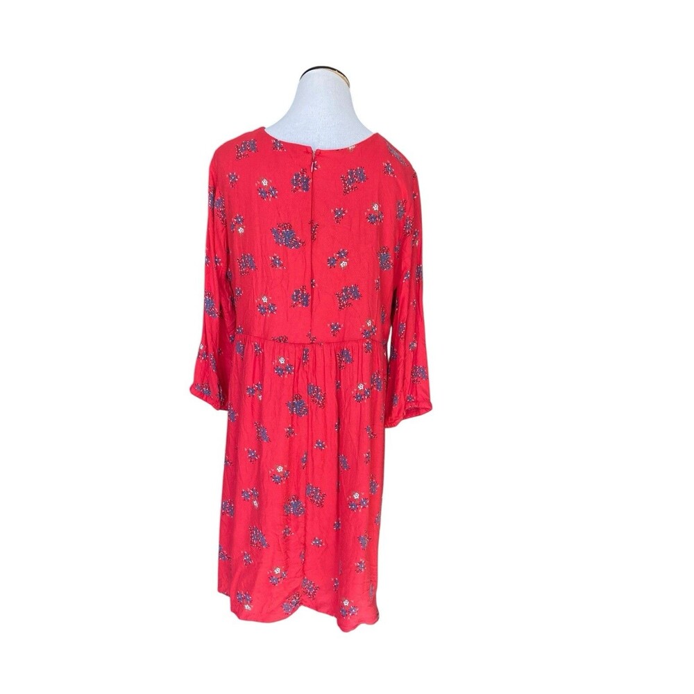 Old Navy Women Boho Floral Dress Size XL Red Peasant Festival Artisan Embroidery - Picture 3 of 13